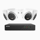 H500 - 3K Super HD 8 Channel 4 Cameras PoE Security System, Color & IR Night Vision, 3072 × 1728 @ 20fps, Smart Human & Vehicle Detection, Built-in Microphone, IP67