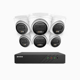 H500 - 3K Super HD 8 Channel 6 Cameras PoE Security System, Color & IR Night Vision, 3072 × 1728 @ 20fps, Smart Human & Vehicle Detection, Built-in Microphone, IP67