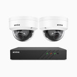 H500 - 3K Super HD 8 Channel 2 Cameras PoE Security System, Color & IR Night Vision, 3072 × 1728 @ 20fps, Smart Human & Vehicle Detection, Built-in Microphone, IP67