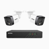 H500 - 3K Super HD 8 Channel 2 Cameras PoE Security System, Color & IR Night Vision, 3072 × 1728 @ 20fps, Smart Human & Vehicle Detection, Built-in Microphone, IP67