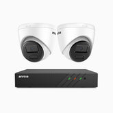 H300 - 2K 3MP 8 Channel 2 Cameras PoE Security System, EXIR 2.0 Night Vision, Motion Detection, H.265+, IP67 Waterproof