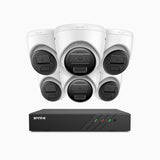 H300 - 2K 3MP 8 Channel 6 Cameras PoE Security System, EXIR 2.0 Night Vision, Motion Detection, H.265+, IP67 Waterproof