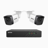 H300 - 2K 3MP 8 Channel 2 Cameras PoE Security System, EXIR 2.0 Night Vision, Motion Detection, H.265+, IP67 Waterproof