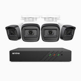 H300 - 2K 3MP 8 Channel 4 Cameras PoE Security System, EXIR 2.0 Night Vision, Motion Detection, H.265+, IP67 Waterproof