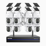WBS400 - 4MP 8 Channel 8 Battery Cameras Outdoor Wireless NVR Security System, 2.4G & 5.8G Dual-Band WiFi, Motion Detection, Two-Way Audio, Battery & Solar Powered, 270° Pan & 90° Tilt, Cloud & Max. 256 GB Local Storage, Works with Alexa
