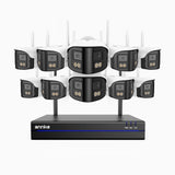 WSCD400P - 4MP 16 Channel 10 Dual-Lens Cameras Wireless NVR Security System, 170° Ultra-wide Angle, 2.4G/5G Dual-Band WiFi, Full Color Night Vision, Two-Way Audio, Cloud & Max. 256 GB Local Storage, Works with Alexa