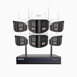 WSCD400P - 4MP 8 Channel 6 Dual-Lens Cameras Wireless NVR Security System, 170° Ultra-wide Angle, 2.4G/5G Dual-Band WiFi, Full Color Night Vision, Two-Way Audio, Cloud & Max. 256 GB Local Storage, Works with Alexa