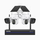 WBS480 - 4K 8CH WiFi NVR Security System with 2 X 4MP Battery Cameras & 2 X 4K 8MP WiFi Cameras, Motion Detection, Two-Way Audio, Night Vision, Works with Alexa