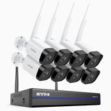 WS800 - 8MP Ultra HD 8 Channel 8 Cameras Wireless NVR Security System, 2.4/5.8G Dual-Band WiFi Pro, Human Motion Detection, Two-Way Audio, Night Vision, Works with Alexa