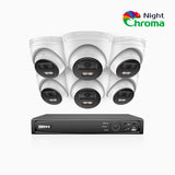 NightChroma<sup>TM</sup> NCK500 - 3K 8 Channel 6 Cameras PoE Security System, Acme Color Night Vision, f/1.0 Super Aperture, Active Alignment, Built-in Microphone, IP67, All-Metal Housing