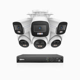 NightChroma<sup>TM</sup> NCK500 - 3K 8 Channel PoE Security System with 3 Bullet & 3 Turret Cameras, Acme Color Night Vision, f/1.0 Super Aperture, Active Alignment, Built-in Microphone, IP67, All-Metal Housing