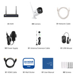 WS300 – 2K Super HD 8 Channel 8 Cameras Wireless NVR Security System, Built-in Mic, Human Recognition, Works with Alexa