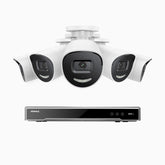 H800X - 4K 8 Channel 5 Cameras PoE Security System, 1/1.8'' BSI Sensor, f/1.6 Aperture (0.003 Lux), Siren & Strobe Alarm,Two-Way Audio, Human & Vehicle Detection, Perimeter Protection, Works with Alexa, All-Metal Housing