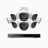 H800X - 4K 8 Channel 8 Cameras PoE Security System, 1/1.8'' BSI Sensor, f/1.6 Aperture (0.003 Lux), Siren & Strobe Alarm,Two-Way Audio, Human & Vehicle Detection, Perimeter Protection, Works with Alexa, All-Metal Housing