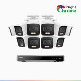 NightChroma<sup>TM</sup> NCK800 – 4K 16 Channel 10 Cameras PoE Security System, f/1.0 Super Aperture, Color Night Vision, 2CH 4K Decoding Capability, Human & Vehicle Detection, Intelligent Behavior Analysis, Built-in Mic, 124° FoV, All-Metal Housing