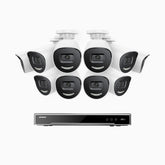 H800X - 4K 16 Channel 10 Cameras PoE Security System, 1/1.8'' BSI Sensor, f/1.6 Aperture (0.003 Lux), Siren & Strobe Alarm,Two-Way Audio, Human & Vehicle Detection, Perimeter Protection, Works with Alexa, All-Metal Housing