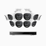 H800X - 4K 16 Channel 10 Cameras PoE Security System, 1/1.8'' BSI Sensor, f/1.6 Aperture (0.003 Lux), Siren & Strobe Alarm,Two-Way Audio, Human & Vehicle Detection, Perimeter Protection, Works with Alexa, All-Metal Housing