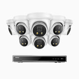 H800X - 4K 16 Channel 8 Cameras PoE Security System, 1/1.8'' BSI Sensor, f/1.6 Aperture (0.003 Lux), Siren & Strobe Alarm,Two-Way Audio, Human & Vehicle Detection, Perimeter Protection, All-Metal Housing