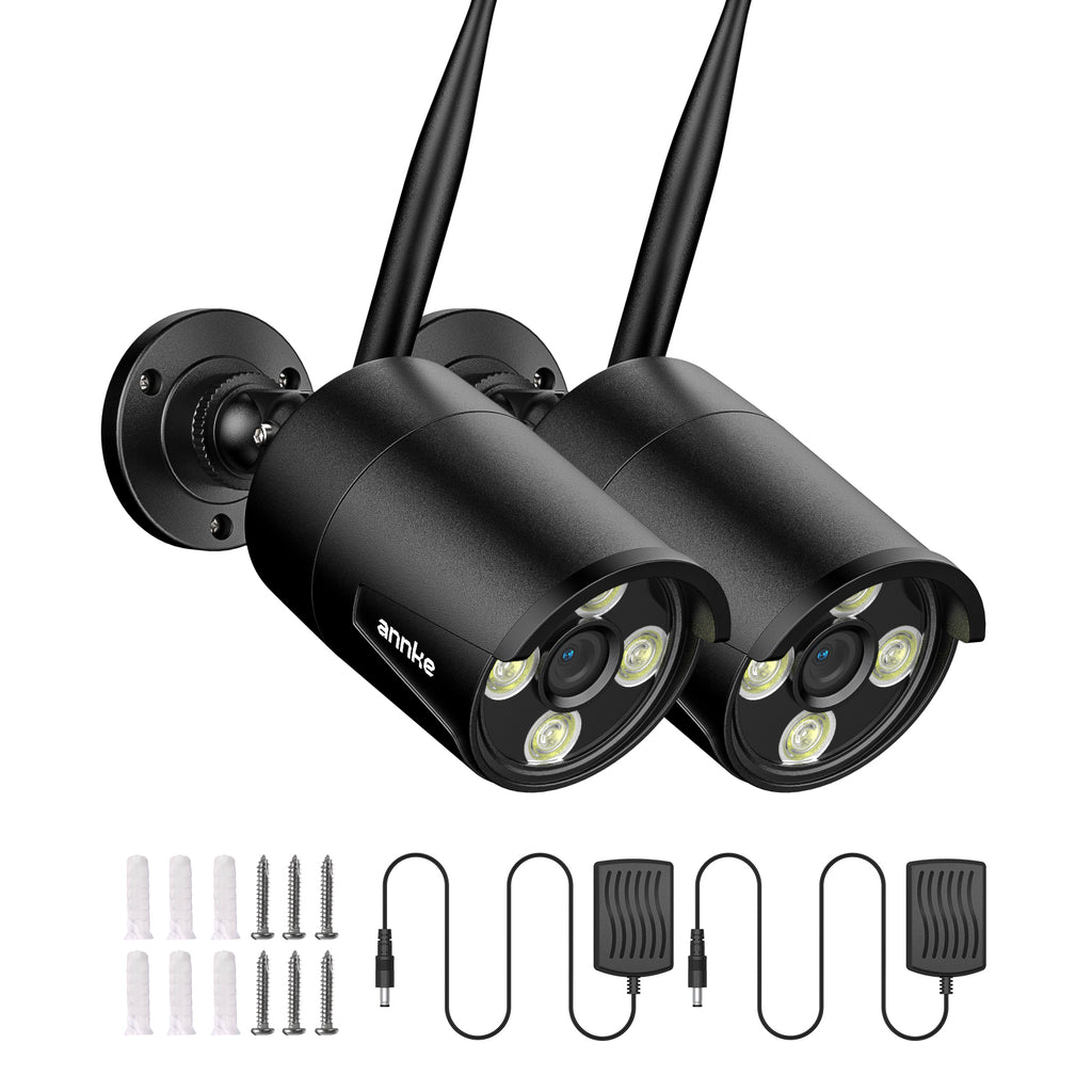 ANNKE 2-Pack 2K IP Camera with Two-Way Voice, Dual-Light Color
