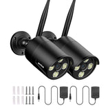 ANNKE 2-Pack 2K IP Camera with Two-Way Voice, Dual-Light Color Night Vision Security Cameras with One-Key Alarm, IP66 Weatherproof Metal Housing
