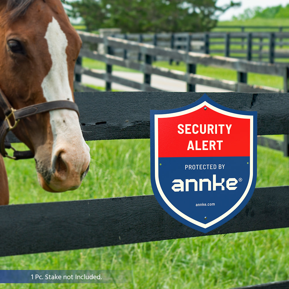 ANNKE 10" Heavy Duty 100% Aluminum Security Sign, Reflective & Fade Resistant Outdoor Surveillance Warning Sign for Home/Yard/Property Protection