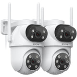ANNKE 4MP Dual Lens Wireless Security Camera Outdoor, 360° Coverage, 2-Cam, No Blind Spots, Human Detection, Auto Tracking, App/Email Alerts, 24/7 Recording, Color Night Vision, 2.4/5GHz WiFi, Plug-in