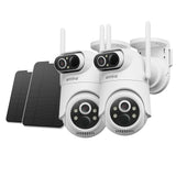 ANNKE 4MP Solar Security Cameras Wireless Outdoor 360° Views 2 Packs, V1, 9000mAh & 4W Solar Panel, Dual-band 2.4/5GHz