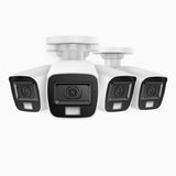 ADL500 - 4-Pack 3K Dual Light Wired CCTV Security Camera, Color & IR Night Vision, 3072*1728 Resolution, f/1.2 Super Aperture, 4-in-1 Output Signal, Built-in Microphone, IP67