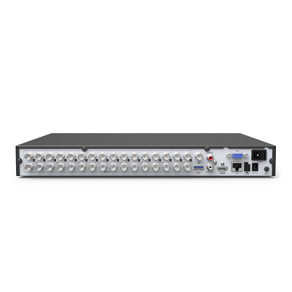 Certified Refurbished, 5MP 32 Channel Hybrid 5-in-1 CCTV Digital Video Recorder, Human & Vehicle Detection, H.265+, Dual Hard Drive Slots, with 4 TB HDD, Up to 10 TB Capacity for Each Disk