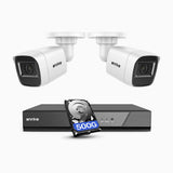 AK200 - 1080p 4 Channel Outdoor Wired Security CCTV System with 2 Cameras, Human & Vehicle Detection, 65 ft IR Night Vision, 4-in-1 Video Output, IP66 Weatherproof, Only Ship to The US