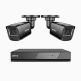 AK200 - 1080p 4 Channel Outdoor Wired Security CCTV System with 2 Cameras, Human & Vehicle Detection, 65 ft IR Night Vision, 4-in-1 Video Output, IP66 Weatherproof, Only Ship to The US