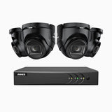 EL200 - 1080p 4 Channel Outdoor Wired Security CCTV System with 4 Cameras, 3.6 MM Lens, Smart DVR with Human & Vehicle Detection, 66 ft Infrared Night Vision, 4-in-1 Output Signal, IP67
