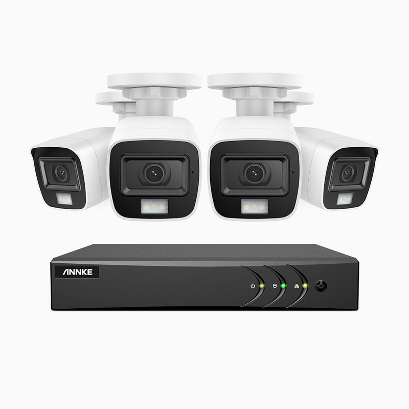 ADLK500 - 3K 8 Channel 4 Dual Light Cameras Wired Security System, Color & IR Night Vision, 3072*1728 Resolution, f/1.2 Super Aperture, 4-in-1 Output Signal, Built-in Microphone, IP67