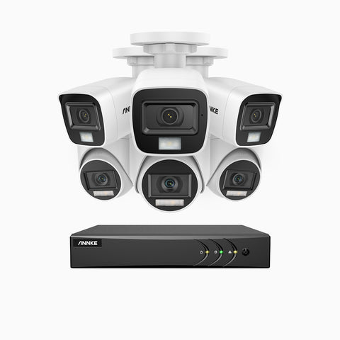 ADLK200 - 1080P 8 Channel Wired Security System with 3 Bullet & 3 Turret Cameras, Color & IR Night Vision, 4-in-1 Output Signal, Built-in Microphone, IP67 Weatherproof