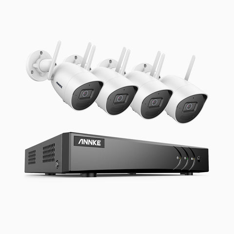 WS500 - 5MP 8 Channel 4-Cameras Wireless CCTV System, EXIR 3.0 Night Vision, 2T2R MIMO Antennas, Built-in Micphone, Works with Alexa
