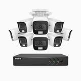 E200 - 3K Lite Wired Security Camera System Outdoor with AI Human/Vehicle Detection, 8CH H.265+ DVR and 8 x 1920 TVL 2MP IP67 Home CCTV Cameras with Smart Dual Light, Color Night Vision