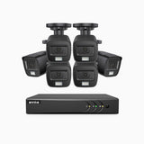 E200 - 3K Lite Wired Security Camera System Outdoor with AI Human/Vehicle Detection, 8CH H.265+ DVR and 6 x 1920 TVL 2MP IP67 Home CCTV Cameras with Smart Dual Light, Color Night Vision