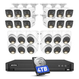 ANNKE 32CH 3K Lite Wired Security Camera System, 4TB DVR & 24 x 2MP Cameras | Bullet & Dome Camera for Business, H.265 pro+, Smart Dual-Light, Human/Vehicle Detection, Instant Alerts, Digital WDR, IP67