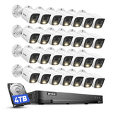 ANNKE 32CH 3K Lite Wired Security Camera System with 4TB, 28 x Outdoor Cams, Commercial DVR Kit, 2MP Camera, H.265 pro+, Smart Dual-Light, Human/Vehicle Detection, Instant Alerts, Digital WDR, IP67