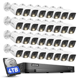 ANNKE 32CH 3K Lite Wired Security Camera System with 4TB, 32 x Outdoor Cams, Commercial DVR Kit, 2MP Camera, H.265 pro+, Smart Dual-Light, Human/Vehicle Detection, Instant Alerts, Digital WDR, IP67