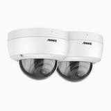 C500D - 2-Pack 3K Outdoor PoE Security IP Dome IK10 Camera, EXIR 2.0 Night Vision, Built-in Microphone, SD Card Slot, IP67 Waterproof, RTSP Supported, Works with Alexa