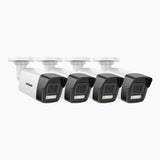 AC500 - 4PCS 3K Dual Light Outdoor PoE Security Camera, Color & IR Night Vision, 3072*1728 Resolution, f/1.6 Aperture (0.005 Lux), Human & Vehicle Detection, Built-in Microphone, IP67