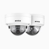 C800 - 2PCS 4K Outdoor PoE IP Security Camera, Human & Vehicle Detection, Color & IR Night Vision, Built-in Microphone & SD Card Slot, RTSP Supported