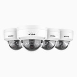 C1200D - 4-Pack, 4K 12MP Outdoor Dual Light PoE Dome Security Camera, Color & IR Night Vision, Human & Vehicle Detection, H.265+, Built-in Microphone, Max. 512 GB Local Storage, IP67 & IK08