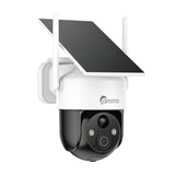 4G LTE Cellular Solar Security Camera Wireless Outdoor, 2K Camera No WiFi Needed with SIM Card, 360° Full View, PIR Motion Detection & Siren, 2-Way Audio, Colour Night Vision, IP66 Waterproof