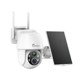 3MP Outdoor Solar Powered Battery Security IP Cameras, 5200mAh Rechargeable Battery, 130° Ultra Wide Angle, Color Night Vision, Human & Vehicle Smart Detection, Two-Way Audio, Works with Alexa & Google