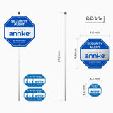 2-Pack 10" Heavy Duty 100% Aluminum Security Sign, with Ground Stake & 16 Window Stickers, Reflective & Fade Resistant Outdoor Surveillance Warning Sign for Home, Yard, Property Protection