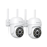ANNKE 3K Security Cameras Wireless Outdoor, 360° Pan/Tilt , 2-Cam-Kit, Color Night Vision, Motion Tracking, Siren, 2-Way Audio, 24/7 Recording, Plug-In Power, Compatible with Wireless NVR System