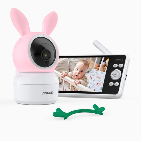 Tivona Pro - 1080p 5" HD Video Baby Monitor with Camera, 355° Pan & 55° Tilt, 2X Zoom,  Voice & Motion & Temperature Detection, Feeding Reminder, Privacy Protection, 4000mAh Battery