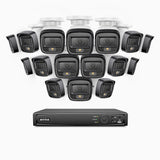 H500 - 3K Super HD 16 Channel 16 Cameras PoE Security System, Color & IR Night Vision, 3072 × 1728 @ 20fps, Smart Human & Vehicle Detection, Built-in Microphone, IP67